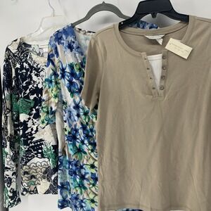 3 Christopher & Banks Woman's Medium Sweater Cardigan Long/ Short Sleeve Lot